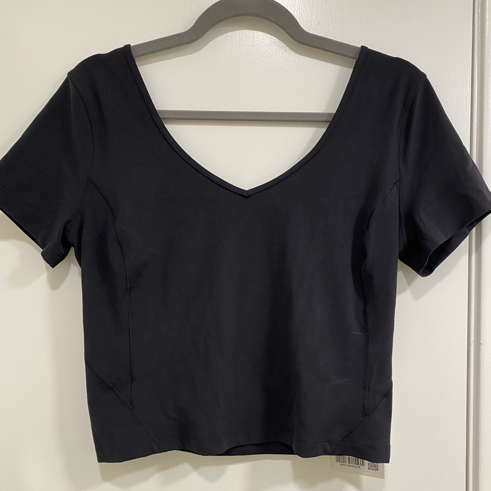 LULULEMON Align Tee, NWT, black, short sleeve cropped fit, size 10